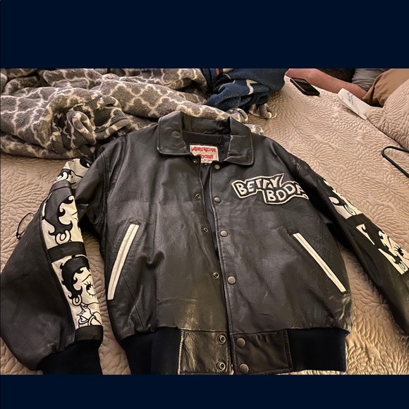BETTY BOOP VINTAGE LEATHER JACKET - Picture 2 of 2